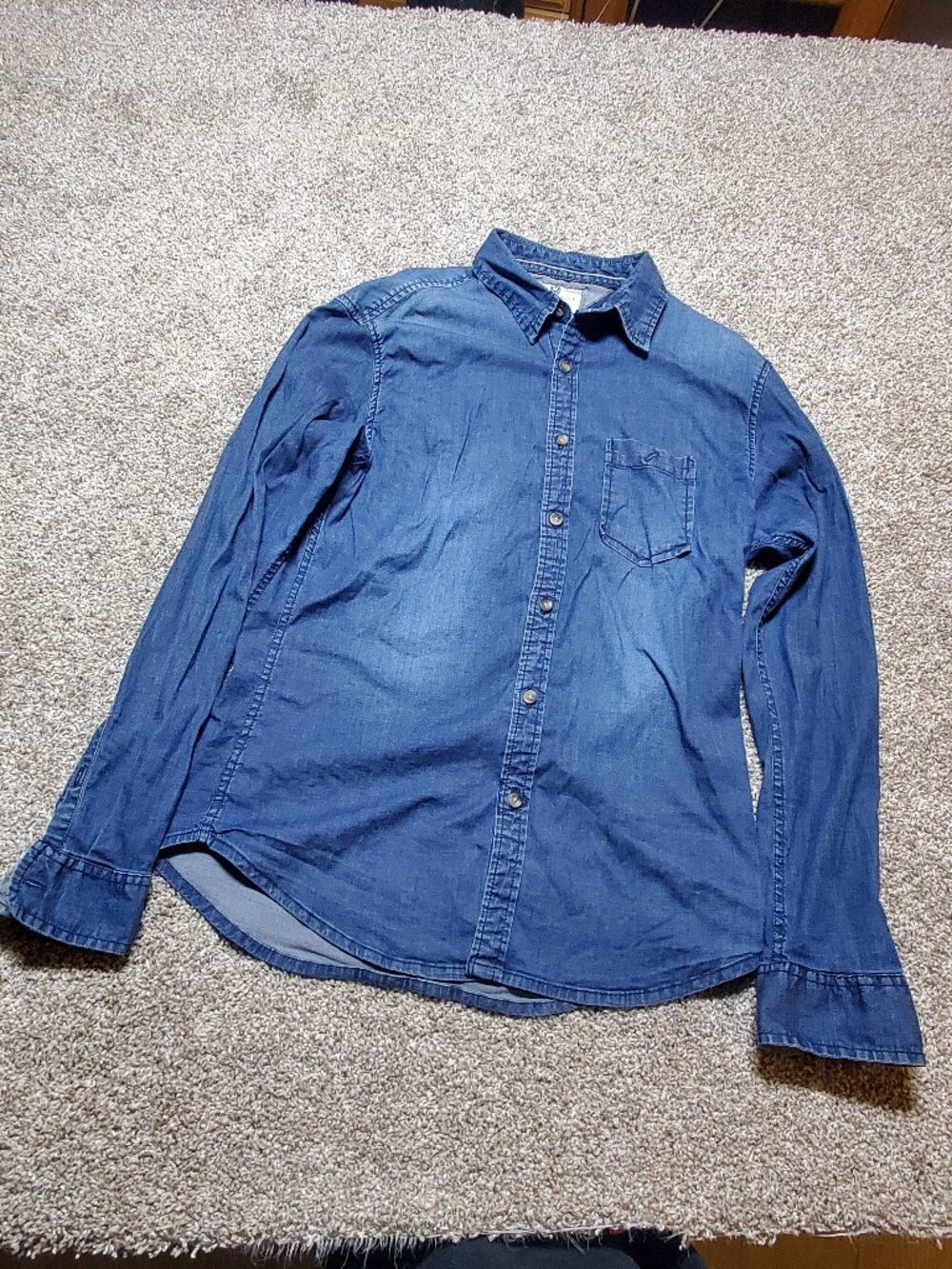 Steel & Jelly Long Sleeve Button Down Denim Shirt Size Small